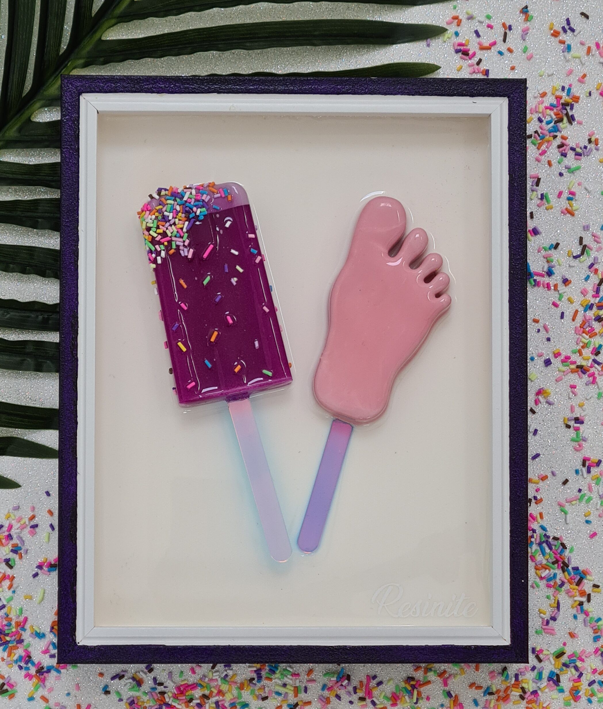 Funny foot and two toned purple lolly